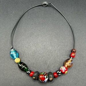 Rare Glass Venetian Millefiori Beaded Necklace